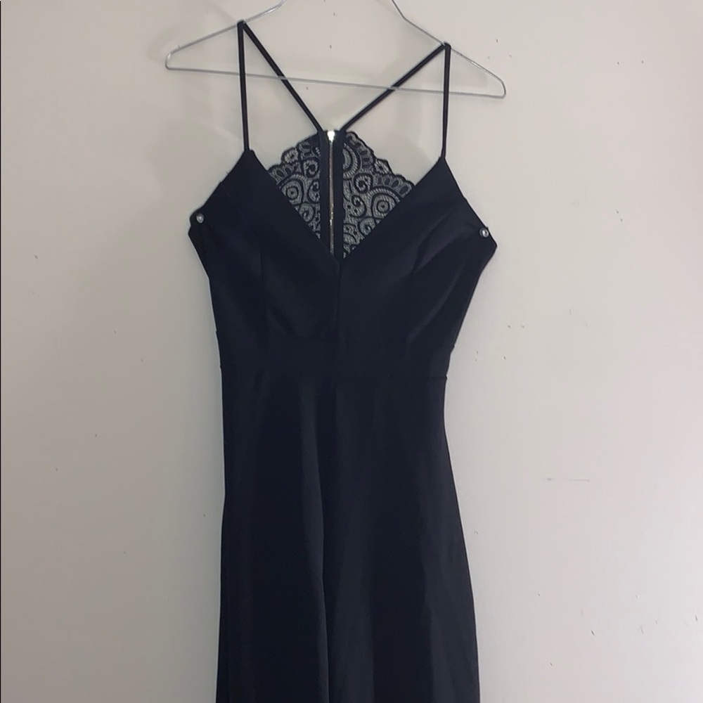 Black jumpsuit with lace zip up back